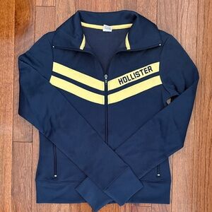 Vintage Y2K Hollister Navy & Yellow Tracksuit Jacket Full Zip Size Small